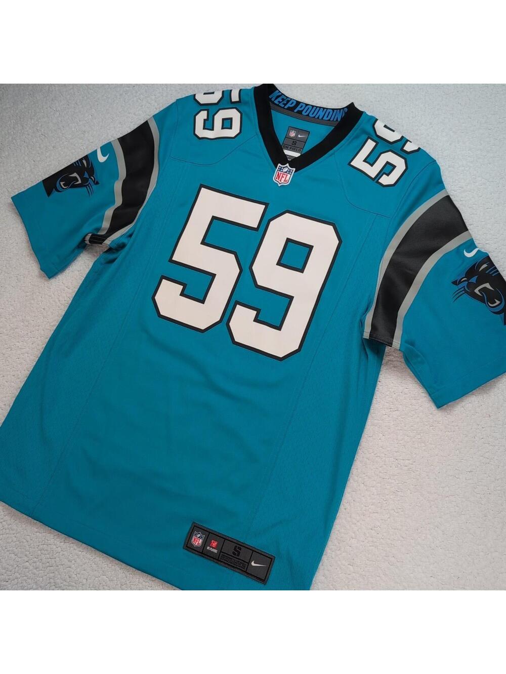 Luke Kuechly #59 Carolina Panthers Nike On Field Jersey Mens Small NFL Teal Blue